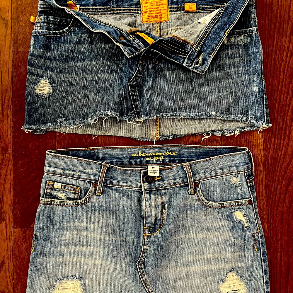 Vintage Hollister & Abercrombie denim skirts. Price is for both skirts $11